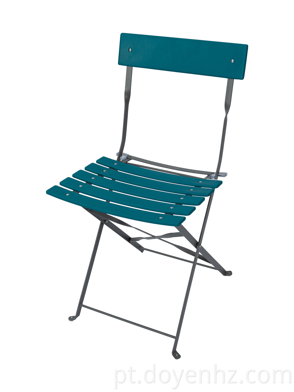 Metal Folding Stretched Slat Chair for Poolside
